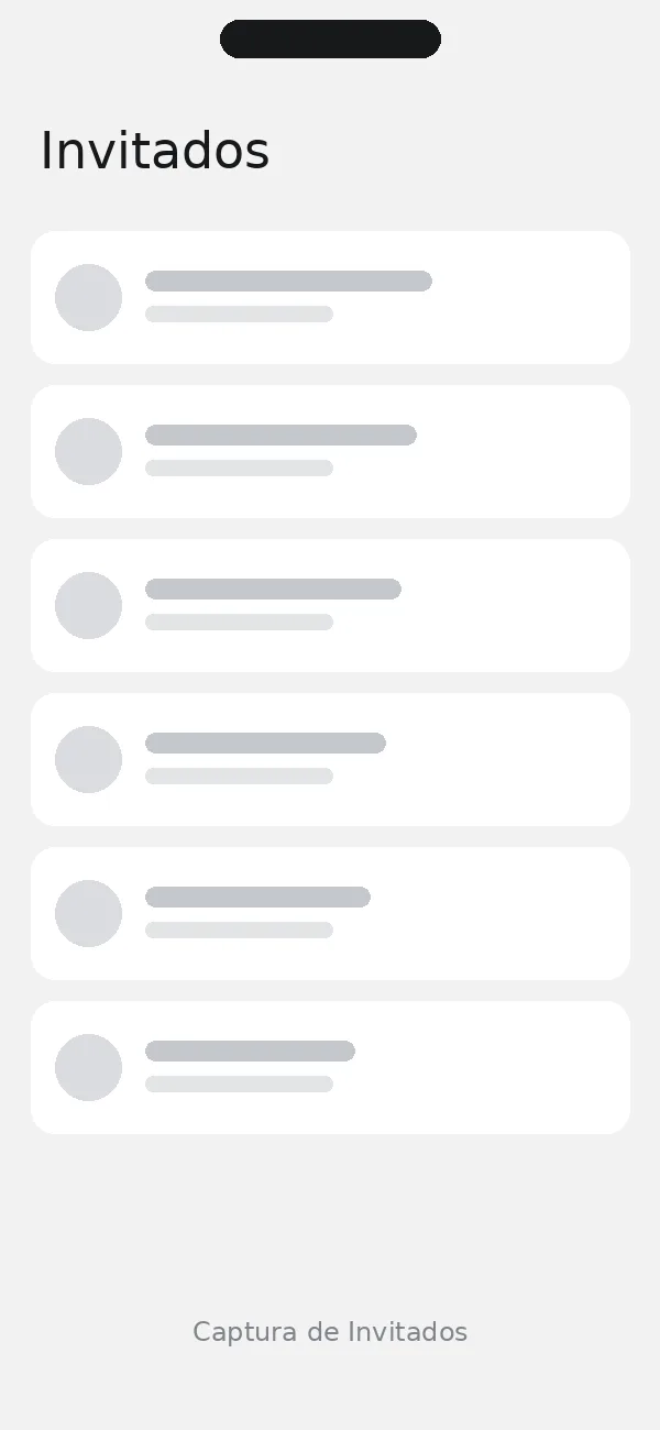 Lista de invitados con confirmaciones y grupos